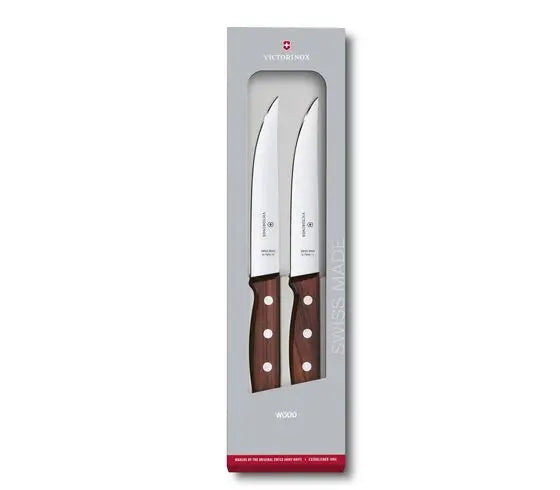 Victorinox Wood Steakmesser-Set, 2-teilig – 5.1120.2G, Mit Gratis Gravur