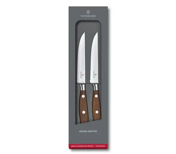 Victorinox Grand Maître Wood Steakmesser-Set – 7.7240.2W, Mit Gratis Gravur