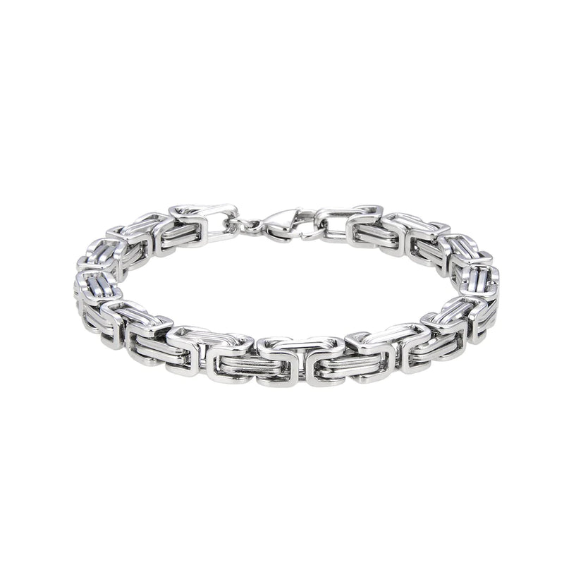 Personalisierte Königskette Armband Edelstahl Silber für Damen und Herren (Unisex), Mit Gratis Lieferung