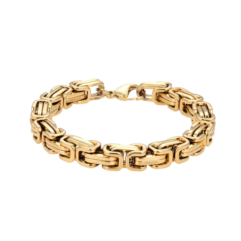 Personalisierte Königskette Armband Edelstahl (Gold) für Damen und Herren (Unisex),MIt Gratis Lieferung