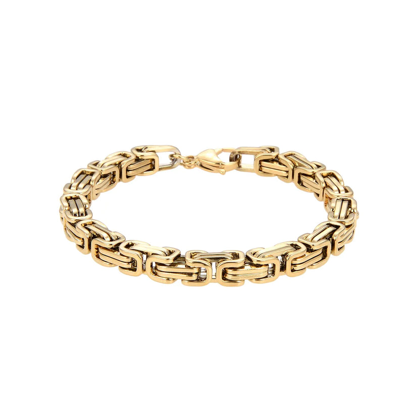 Personalisierte Königskette Armband Edelstahl (Gold) für Damen und Herren (Unisex),MIt Gratis Lieferung