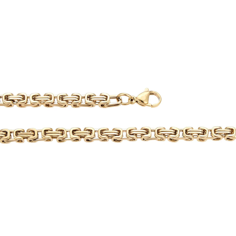 Personalisierte Königskette Collier Edelstahl (Gold) für Damen und Herren (Unisex), Mit Gratis Lieferung