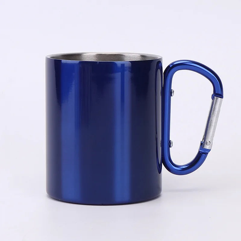 Personalisierte 220ml Outdoor für Camping und Reise Edelstahl Tasse Karabiner Haken Griff und Picknick Wasser Becher Wanderung Tragbare tassen