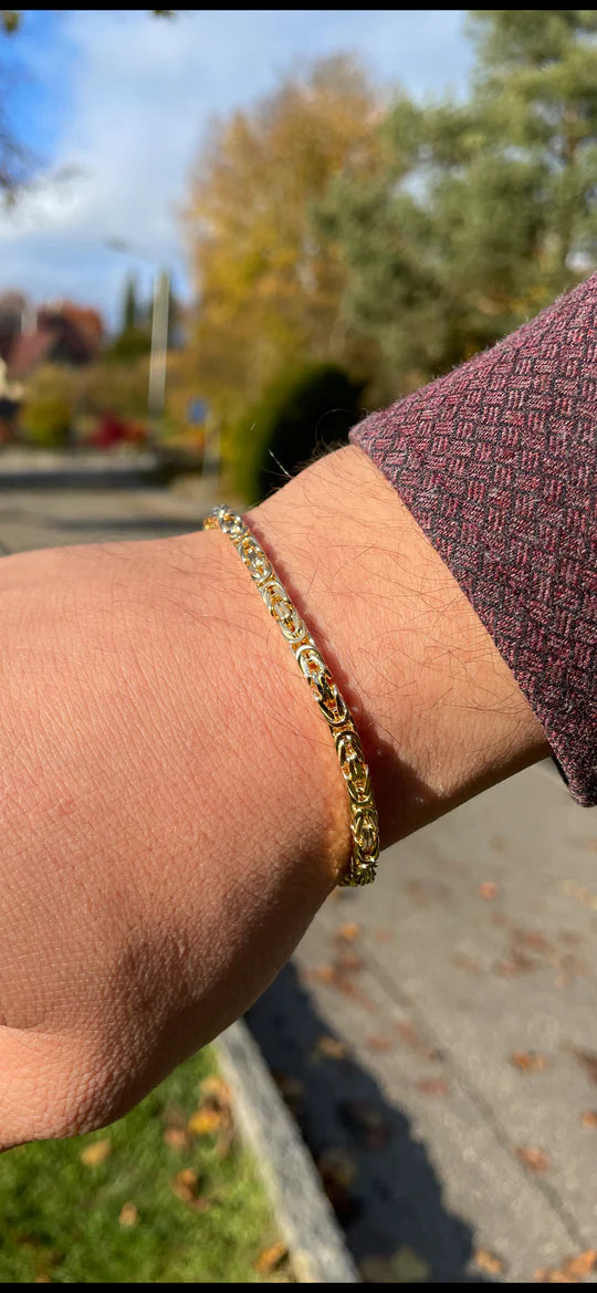 Personalisierte Königskette Armband Klassisch Gelbgold Unisex 750/18K und Mit Gratis Lieferung