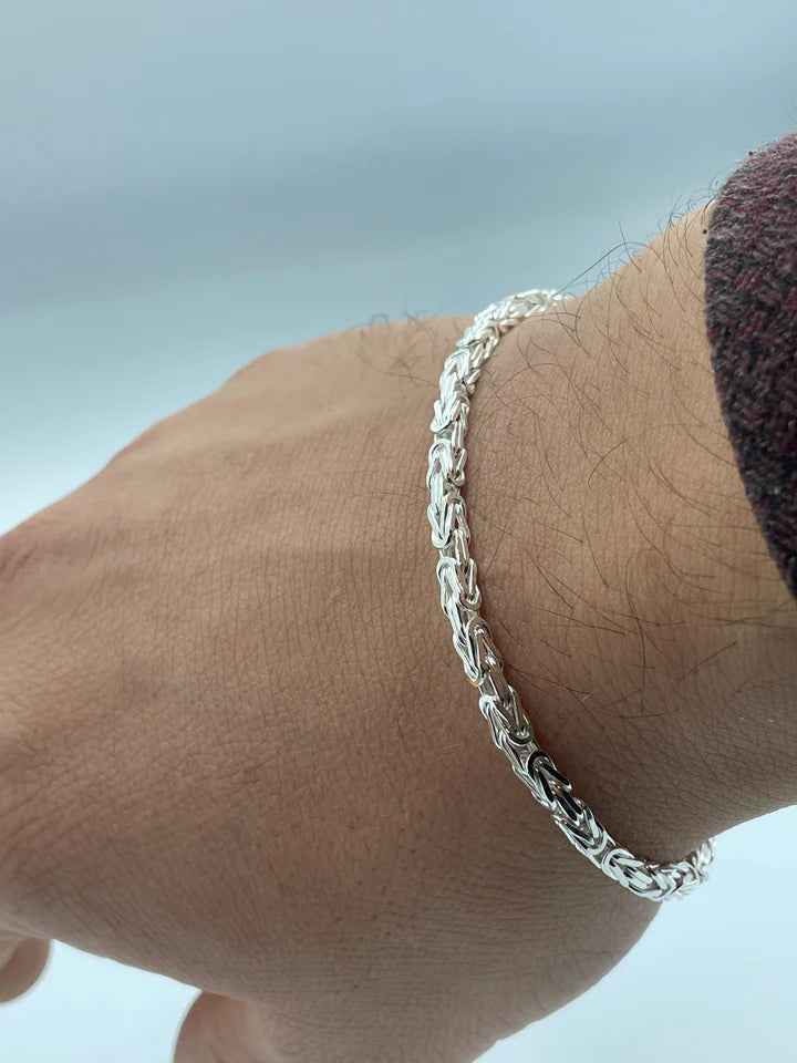 Personalisierte Königskette Armband Klassisch 3 mm (Silber 925) Unisex, Mit Gratis Lieferung