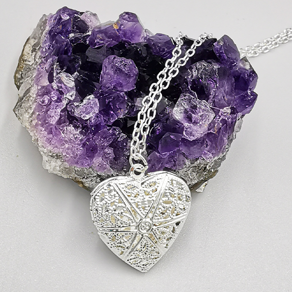 Persolisierte Halsketten für Damen Medaillons Herz Modern edel Legierung Silber 45 cm Halskette als Zeichen Ihrer Liebe