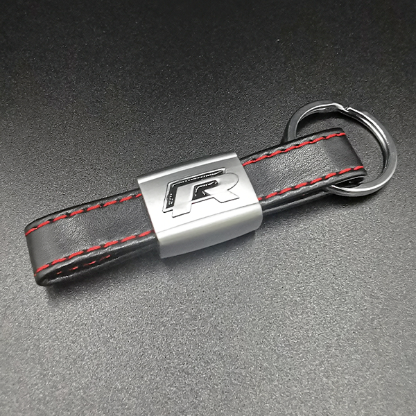 Personalisiere Leder-Schlüsselanhänger für Ihr Auto R- Line Car Logo und Halter Luxus-Schlüsselanhänger aus Metall