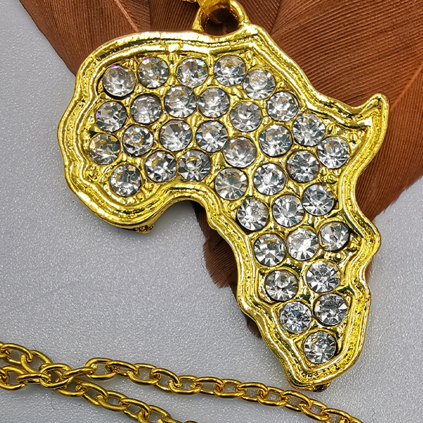 Persolisierte Halsketten für Männer moderne Karte Augen Eye of Horus African Hip Hop Edelstahl Silber Gold 55 cm Halskette