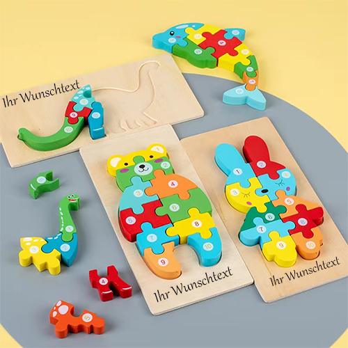 Personalisierte Montessori Holz Puzzles und Spielzeuge für Kleinkinder 2-4 Jahre