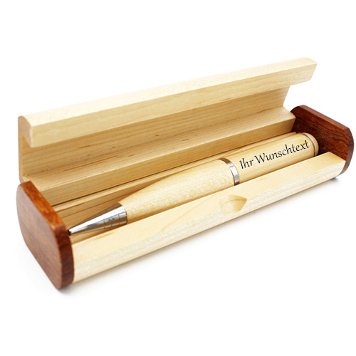 Personalisiere Kugelschreiber aus Holz mit Geschenkbox USB-Stick personalisiertes Logo 8GB / 16GB