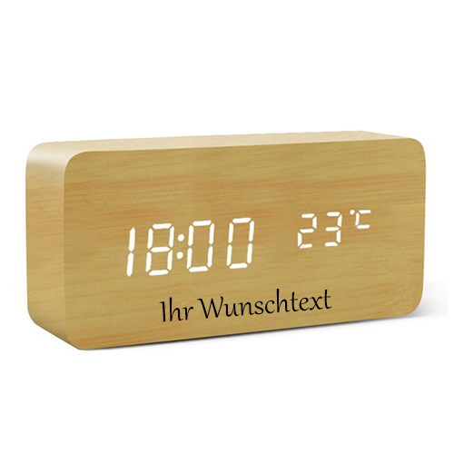 Personalisierte Wecker LED Holz Digitale Tisch Uhr Voice Control Holz Despertador USB/AAA Betriebene Elektronische Desktop Uhren