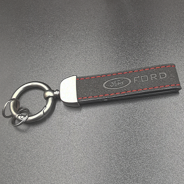 Echtes Leder Auto Logo Schlüsselanhänger Kompatibel mit Ford