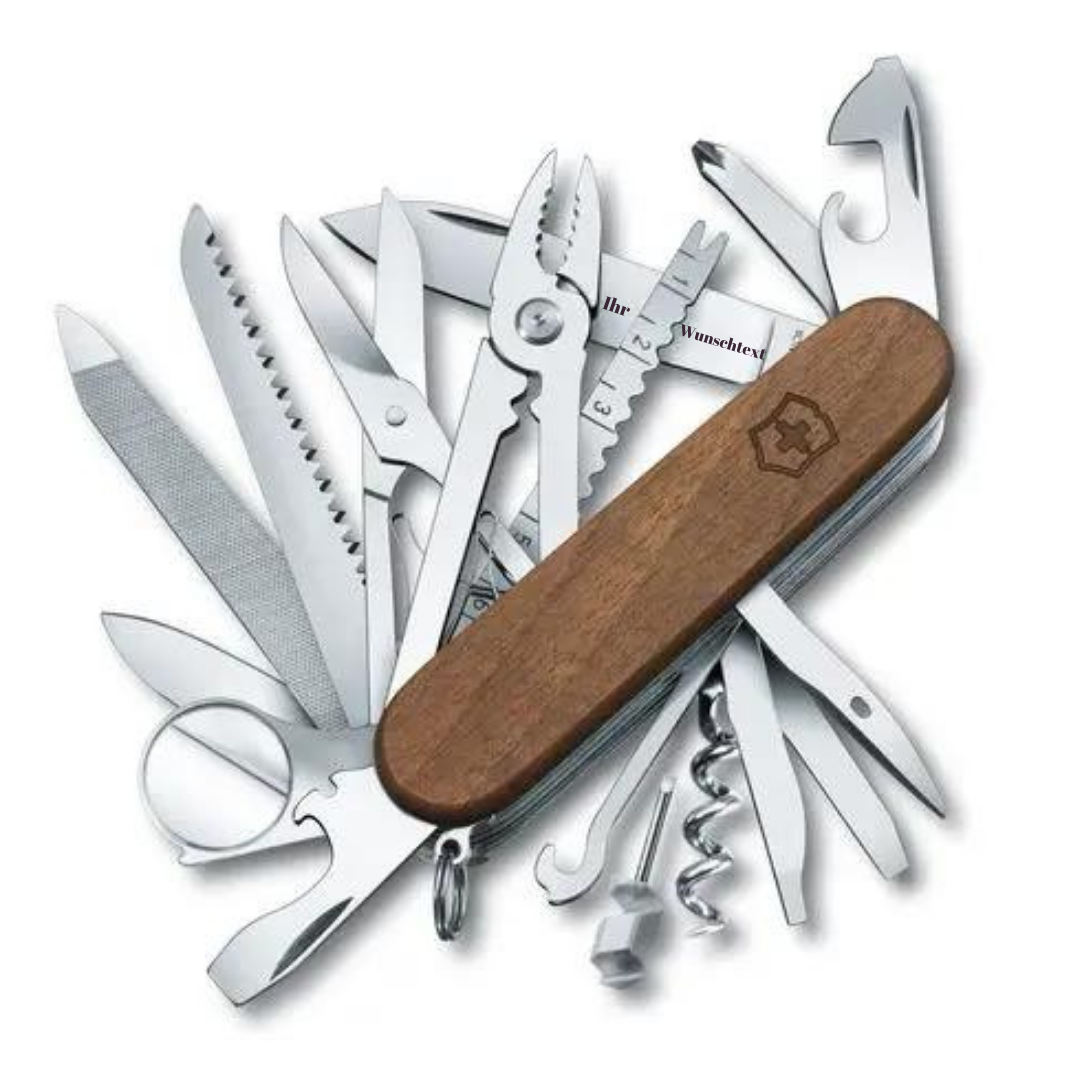 VICTORINOX SWISS CHAMP WOOD –1.6791.63 ,MIT GRATIS GRAVUR