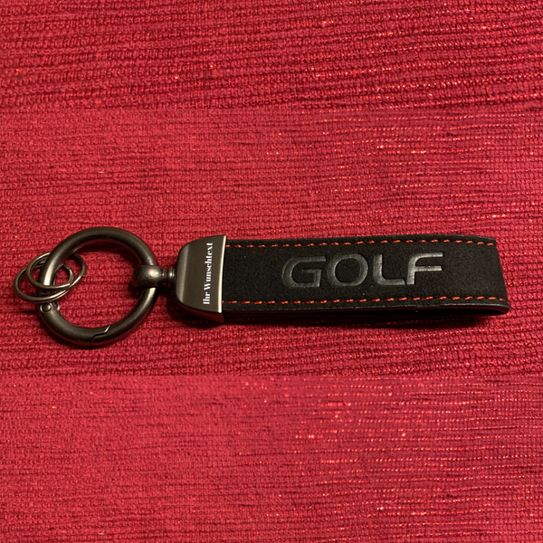 Personalisiere Echtes Leder Luxus Auto Schlüsselanhänger Auto Logo Golf Auto Schlüsselanhänger