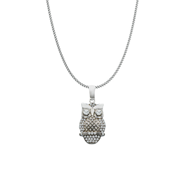 Persolisierte 925 Silber Halskette aus besonderen Steinen in Eulevogelform für Ihre Liebsten