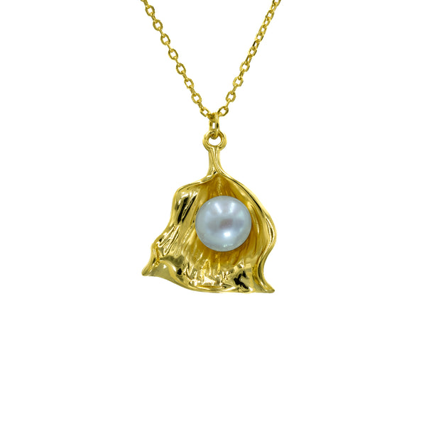 Persolisierte 925 Silber Halskette aus Perlen mit einem besonderen Goldfarbmuster für Ihre Liebe