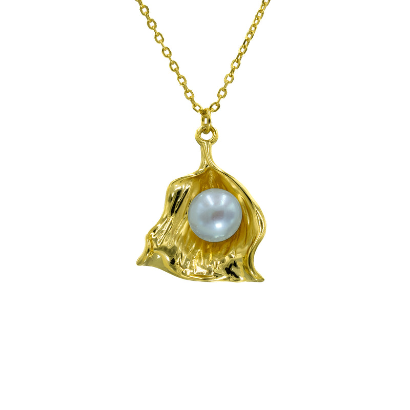 Persolisierte 925 Silber Halskette aus Perlen mit einem besonderen Goldfarbmuster für Ihre Liebe