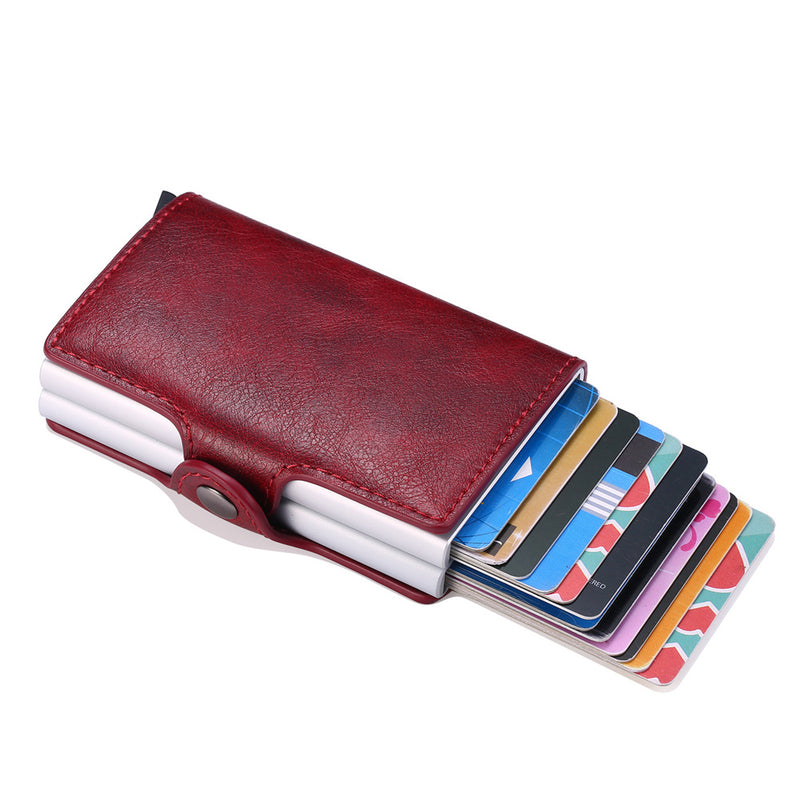 Neue Personalisierte Männer Kartenhalter  Aus Echtem Leder Brieftaschen Große Kapazität Visitenkarte Fall Tragbare Doppel Schicht geldbörse