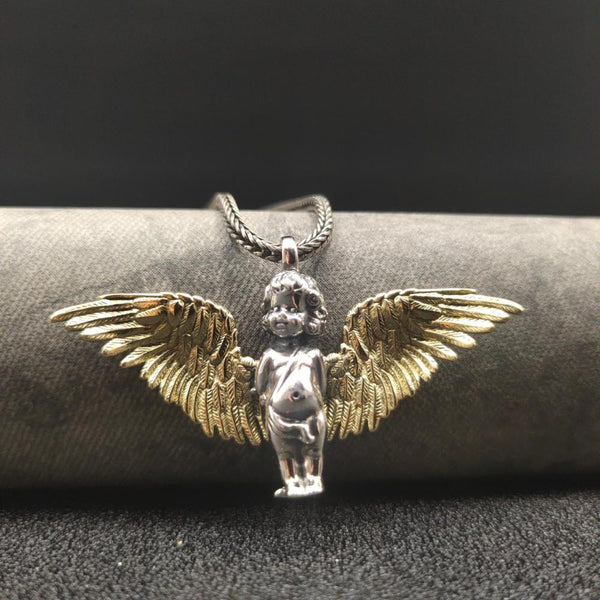 Persolisierte Klassische Kleine Engel Gold Farbe Flügel Anhänger Halskette Männer und Frauen Ins Wind Licht Luxus Schlüsselbein Kette Schmuck geschenk