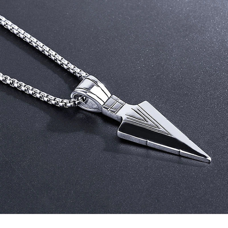 Persolisierte Modern herren Schwarz Pfeil Halskette Gold,Silber Überzogene Schmuck Dreieckigen Pfeil Anhänger Halsketten für Männer Geschenk