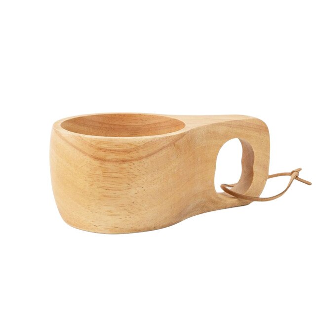 Personalisierte Handgefertigte nordische Personalisiere Kuksa-Holztasse, tragbare Kaffeetasse, Outdoor-Reise- und Campingtasse, Wasser trinkbecher